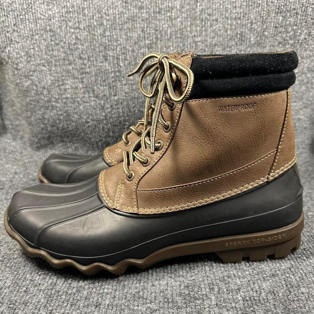 Sperry Men’s Brewster Waterproof Duck Boots Insulated Leather Rubber Toe 9.5 - Picture 2 of 8